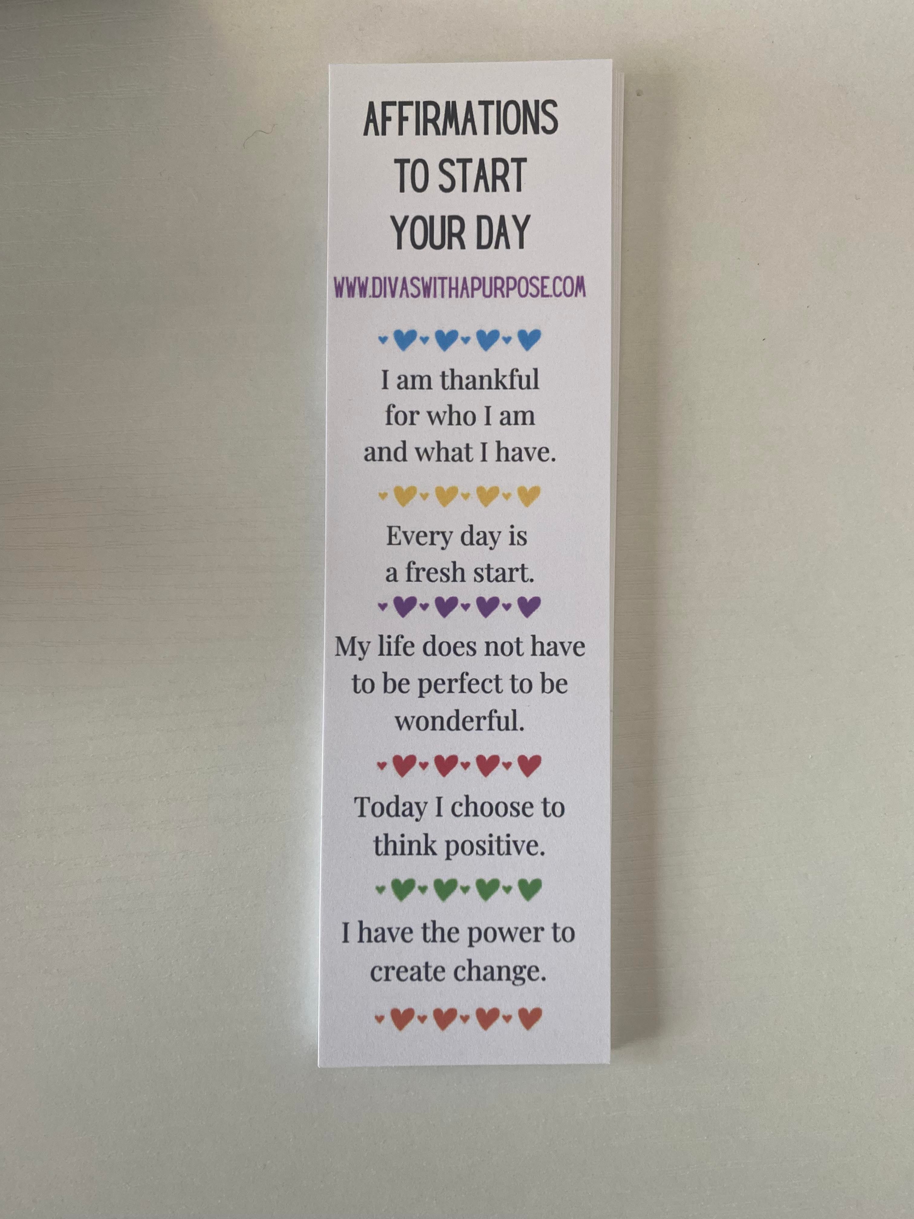 Affirmations to Start Your Day Bookmark