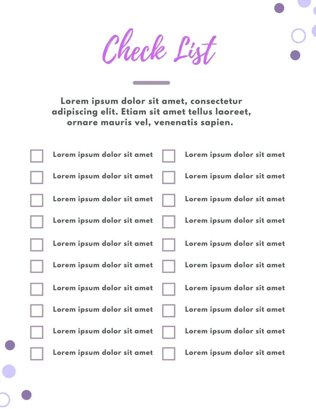 Checklists and Cheat Sheets Template Download
